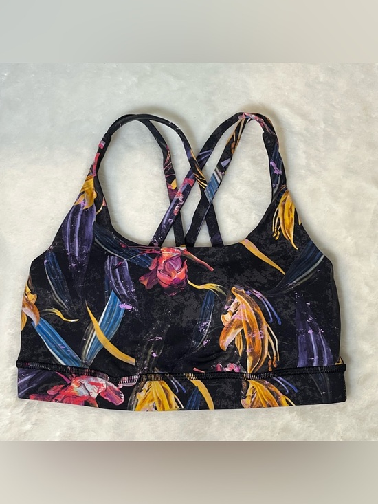 Other - Lululemon Energy Bra Size 4 Athletic Sports Racerback Floral Black